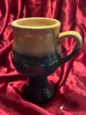 Signed Vintage Rodolfo Padilla Pottery Set - Mug & Pitcher - Blue Drip Glaze